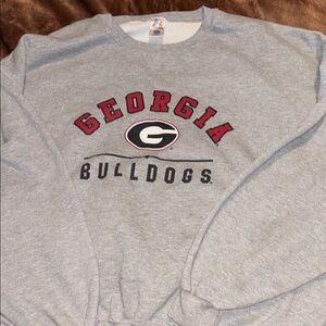 Russell Athletic Gray Georgia Bulldogs Crewneck Sweater RETRO